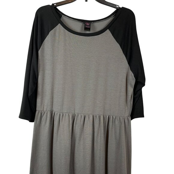 Wrapper Women 3/4 Sleeve Pullover Round Neck Stretch Dress size 2X - Picture 5 of 6